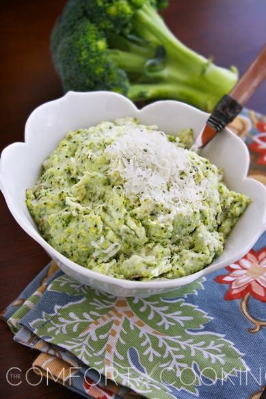 Asiago Mashed Potatoes and Broccoli