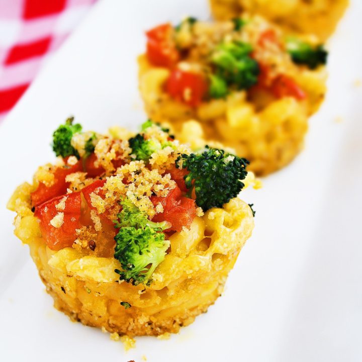 Roasted Vegetable Macaroni & Cheese Cups