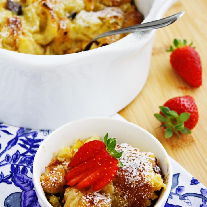 Croissant and Chocolate Bread Pudding