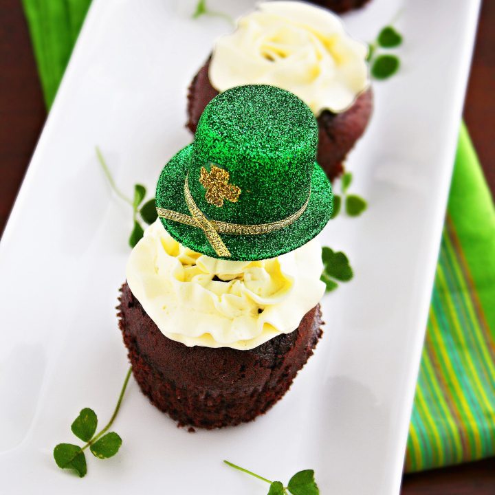 Chocolate Stout Cupcakes with Irish Whiskey Frosting