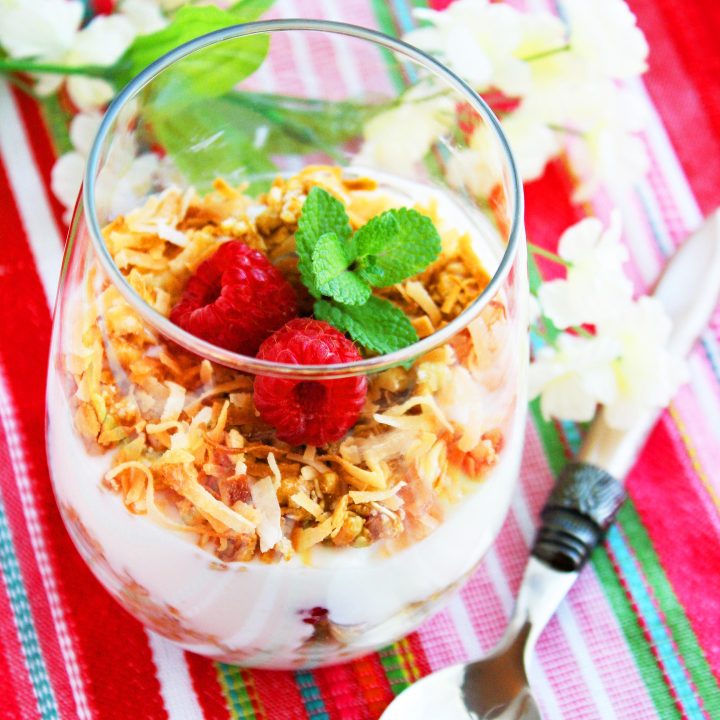 Coconut Granola, Yogurt and Fruit Parfaits