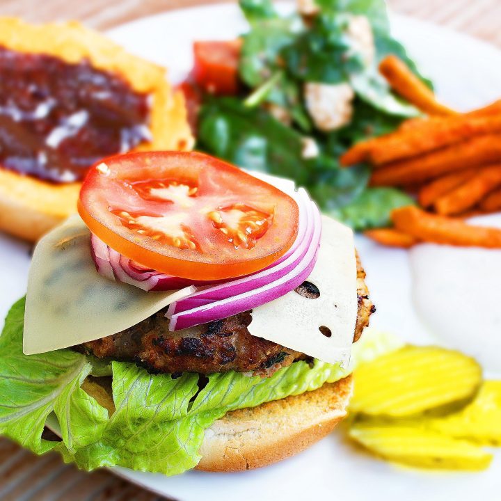 BBQ Swiss Turkey Burgers