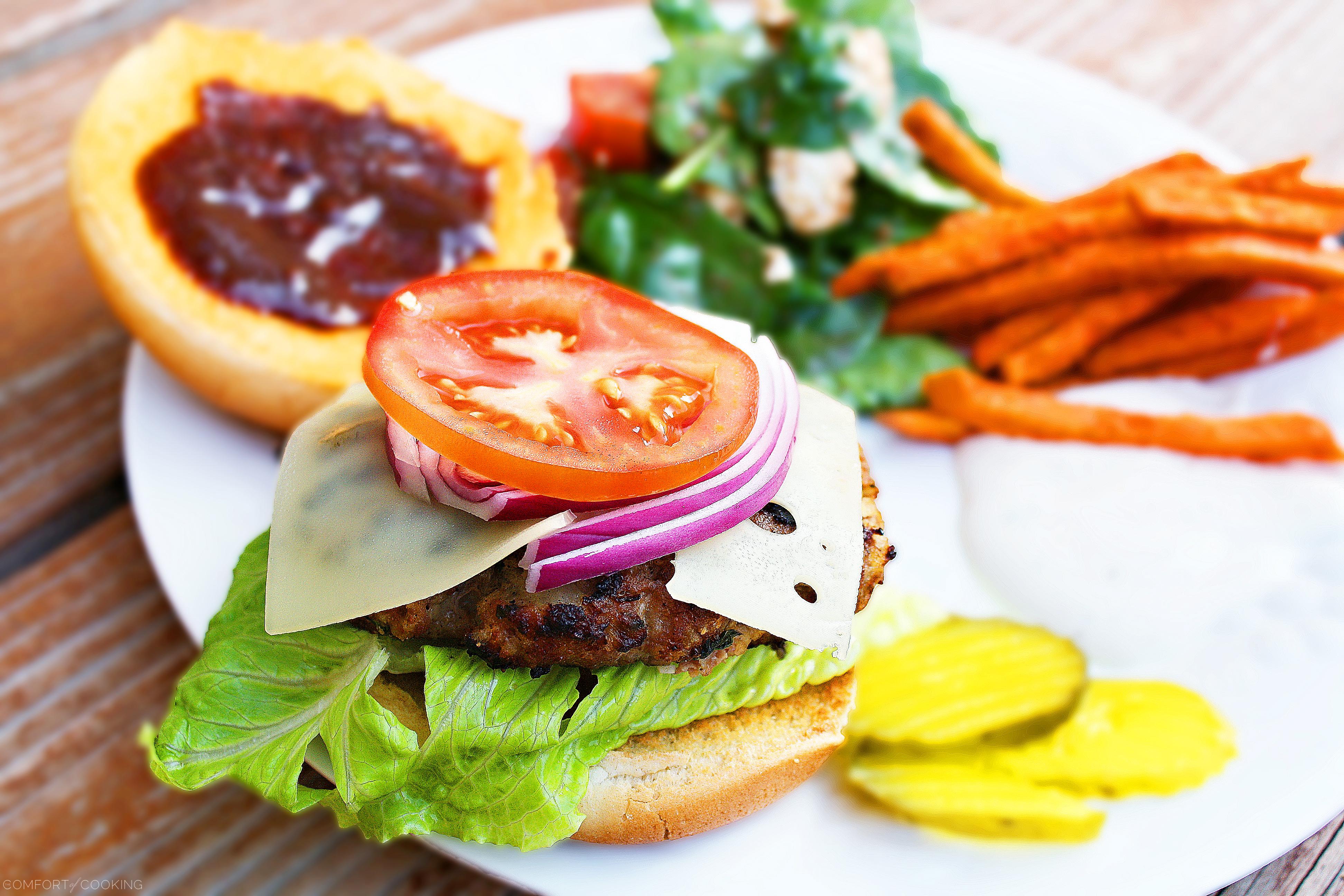 BBQ Swiss Turkey Burgers