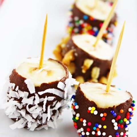 Frozen Chocolate Banana Pops