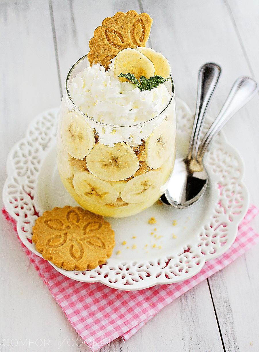 Mini Banana Pudding Trifles with Shortbread Cookies