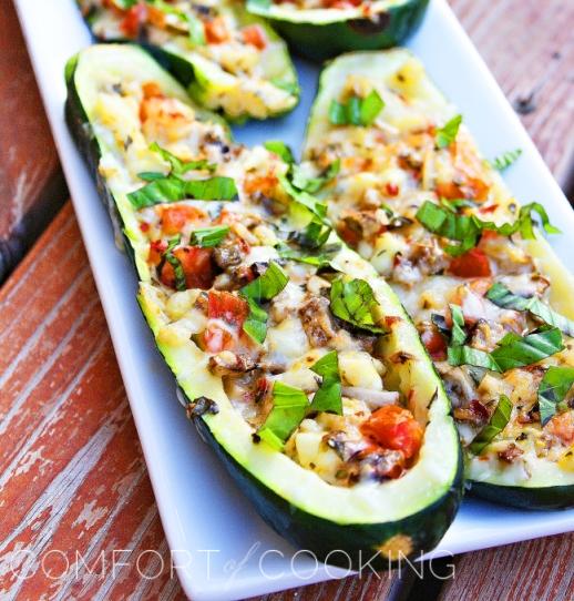 Spicy Italian Stuffed Zucchini Boats