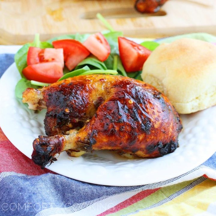 Roasted Jamaican Jerk Chicken with Mango Salsa