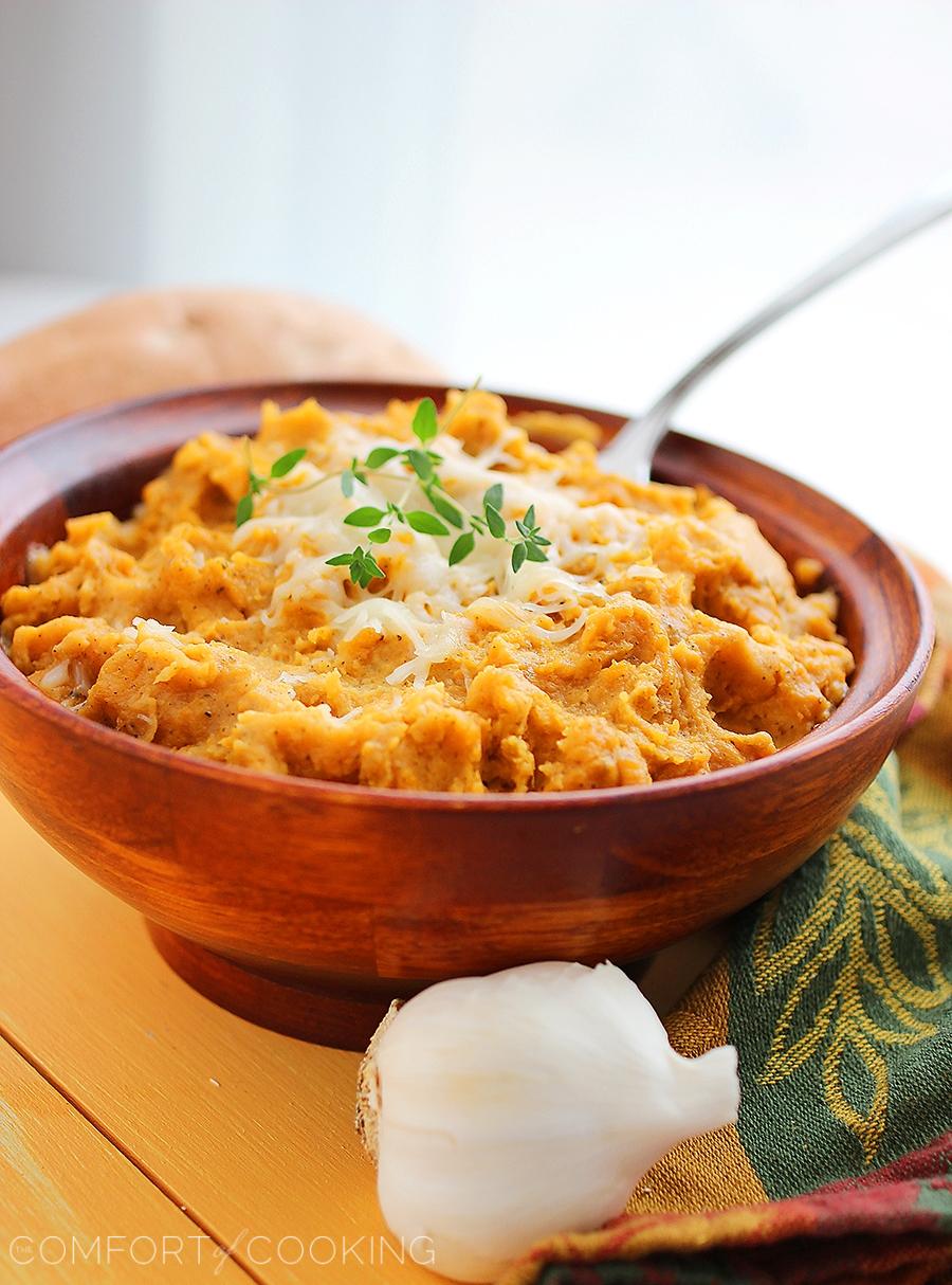 Brown Sugar & Herb Mashed Sweet Potatoes