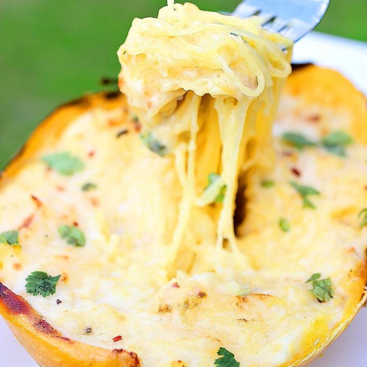Skinny Spaghetti Squash Alfredo
