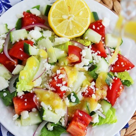 Greek Salad with Lemon Vinaigrette