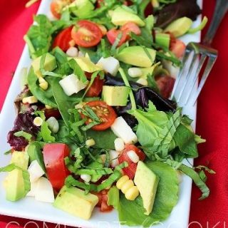 Tomato, Avocado, Corn and Basil Salad With Lemon-Balsamic Vinaigrette