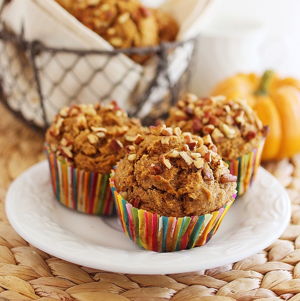 Super Soft 100% Whole Wheat Apple-Pumpkin Muffins