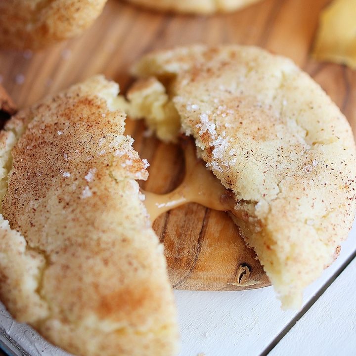 Sea Salt Caramel-Stuffed Snickerdoodles