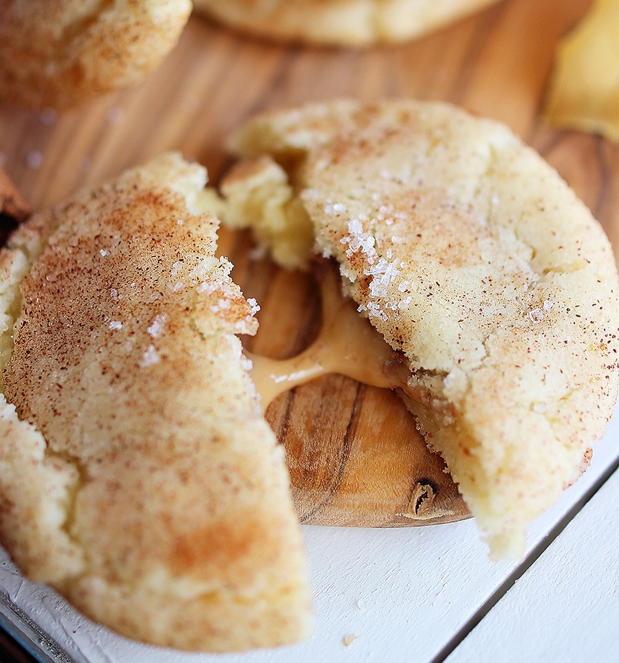 Sea Salt Caramel-Stuffed Snickerdoodles