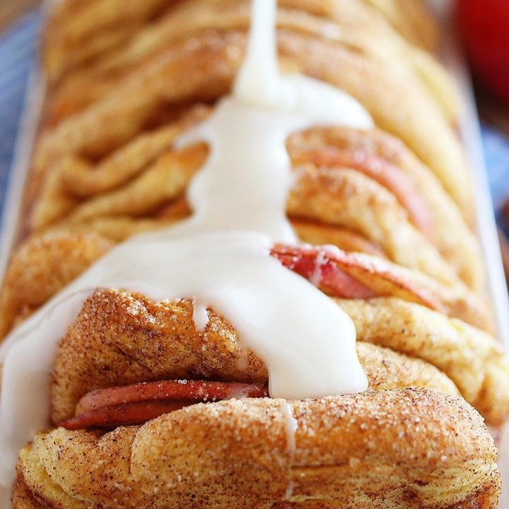 Apple Pie Pull Apart Bread with Vanilla Glaze