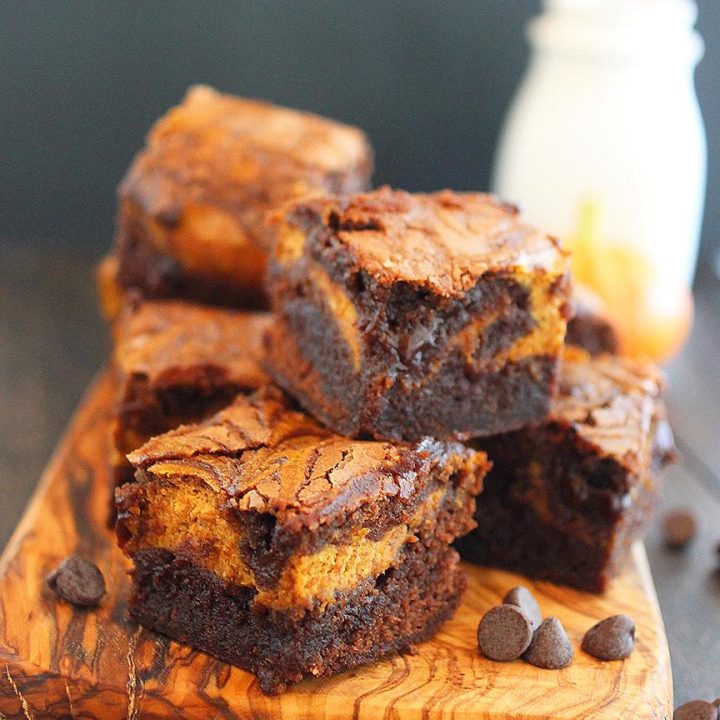 Easy Pumpkin Swirl Chocolate Brownies