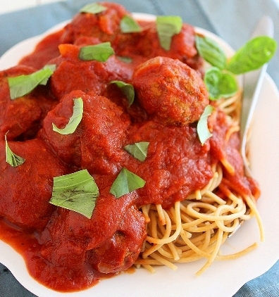 Slow Cooker Turkey Pesto Meatballs & Marinara