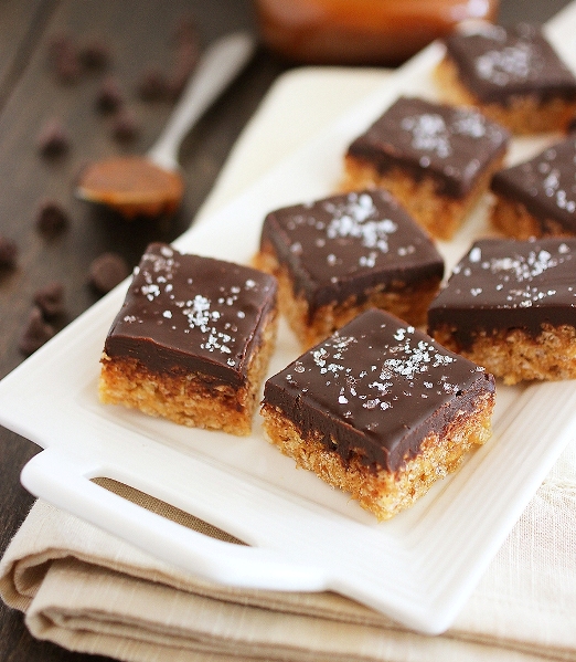 Salted Caramel Chocolate Rice Krispie Treats