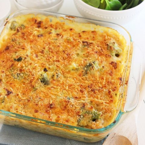 Skinny Baked Broccoli Macaroni and Cheese