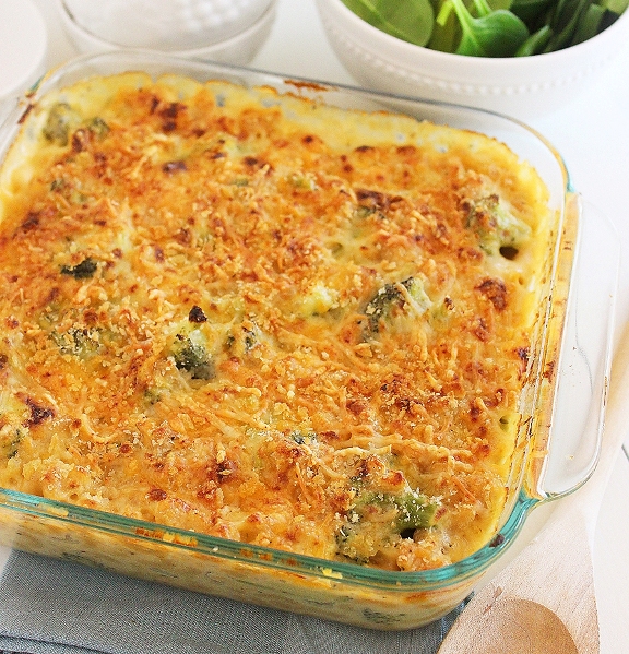 Skinny Baked Broccoli Macaroni and Cheese