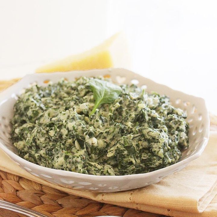 Lighter Creamed Spinach