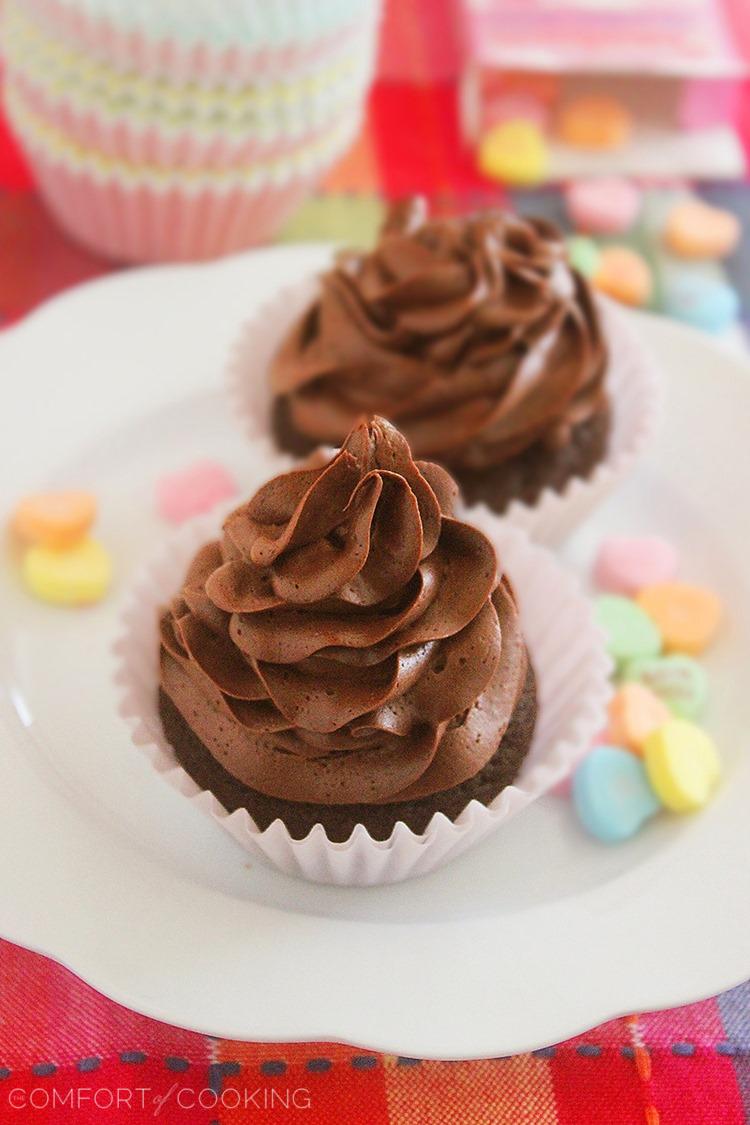 One Bowl Chocolate Cupcakes for Two