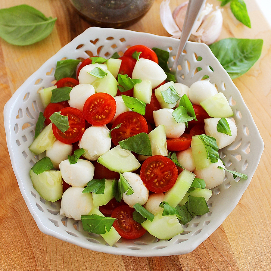 Chopped Cucumber Caprese Salad