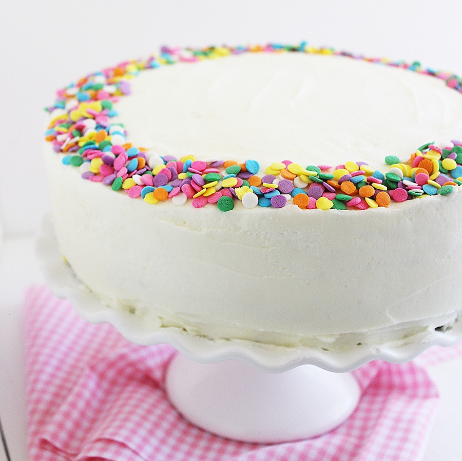 Yellow Birthday Cake with Vanilla Frosting