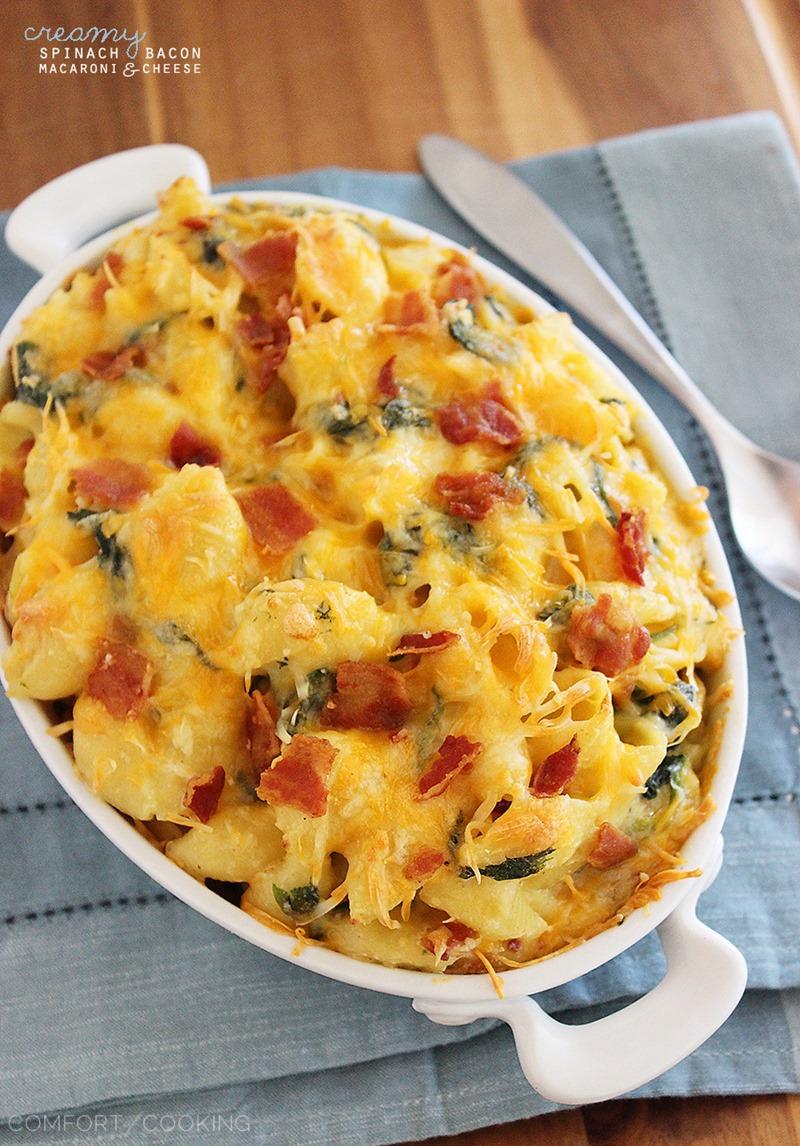 Creamy Spinach-Bacon Macaroni & Cheese