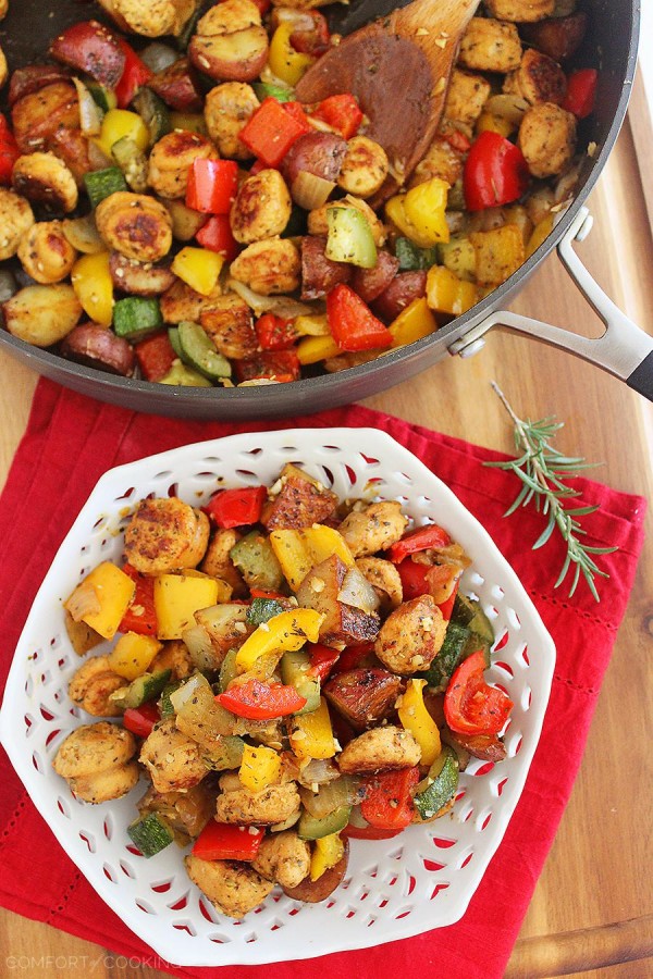Summer Vegetable, Sausage and Potato Skillet – The Comfort of Cooking