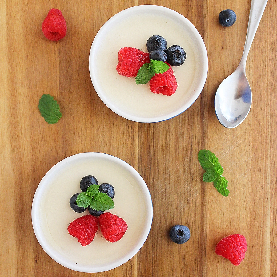 Lemon Panna Cotta with Fresh Berries