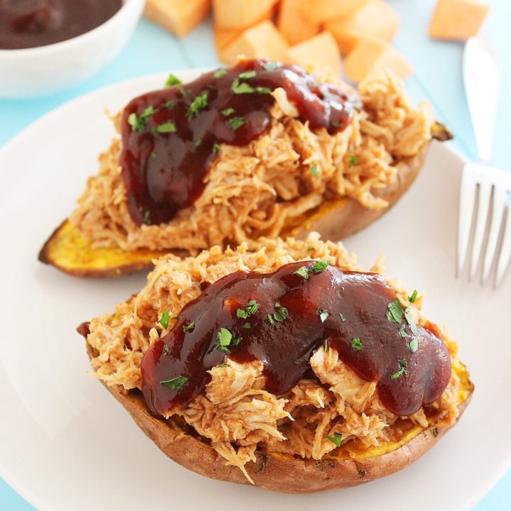 3-Ingredient BBQ Stuffed Sweet Potatoes