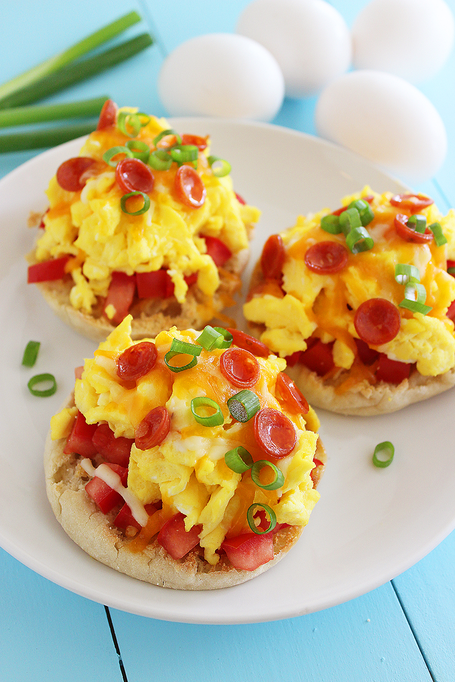 English Muffin Breakfast Pizza Recipe - The Cookie Rookie®