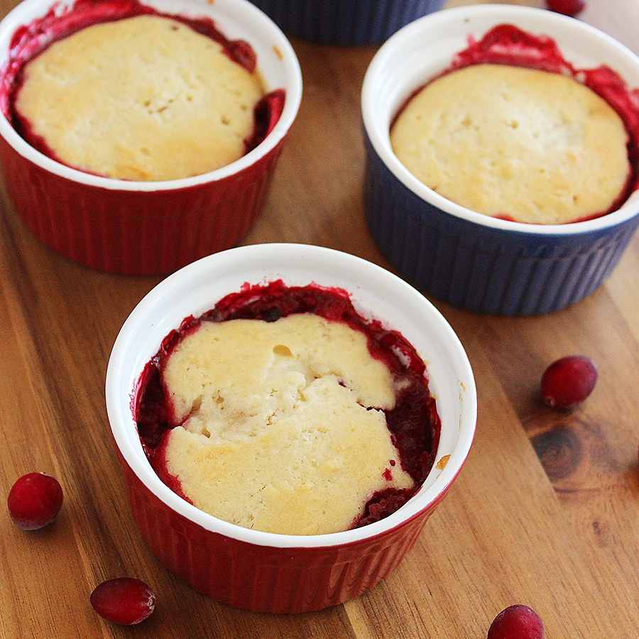 Mini Cranberry Sauce Cobblers