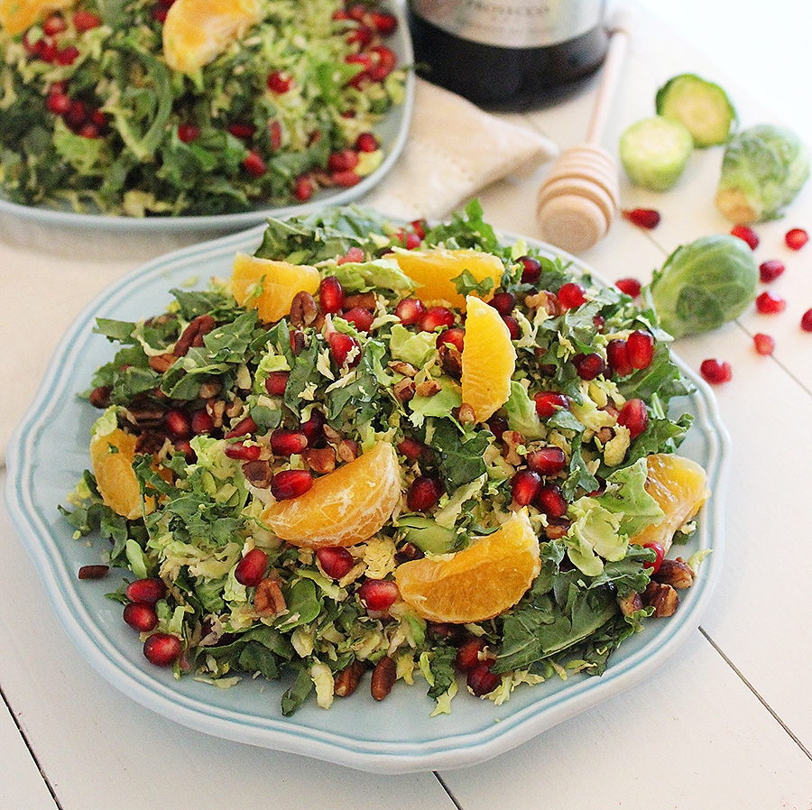 Brussels Sprout Winter Salad with Lemon Champagne Vinaigrette