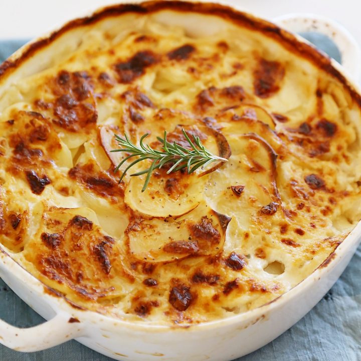 Garlic Potato Gratin with Goat Cheese