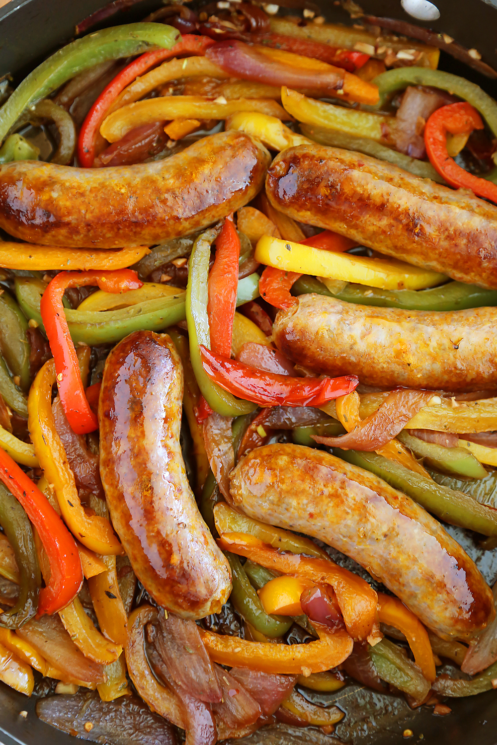 Skillet Italian Sausage, Peppers and Onions