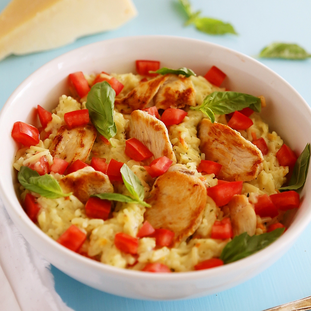 Creamy Bruschetta Chicken and Rice