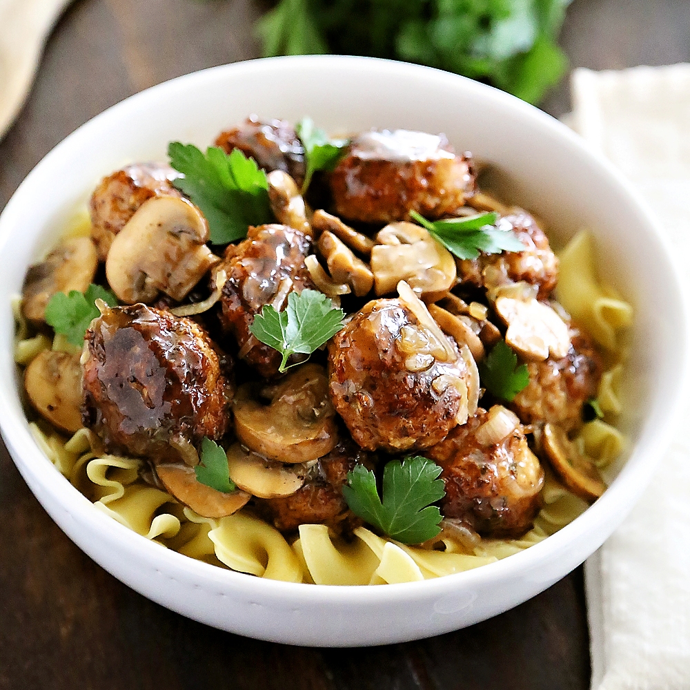 Chicken marsala meatballs skinnytaste