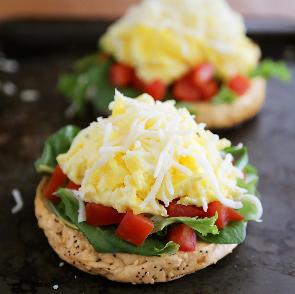 Open-Faced Bagel Breakfast Sandwich