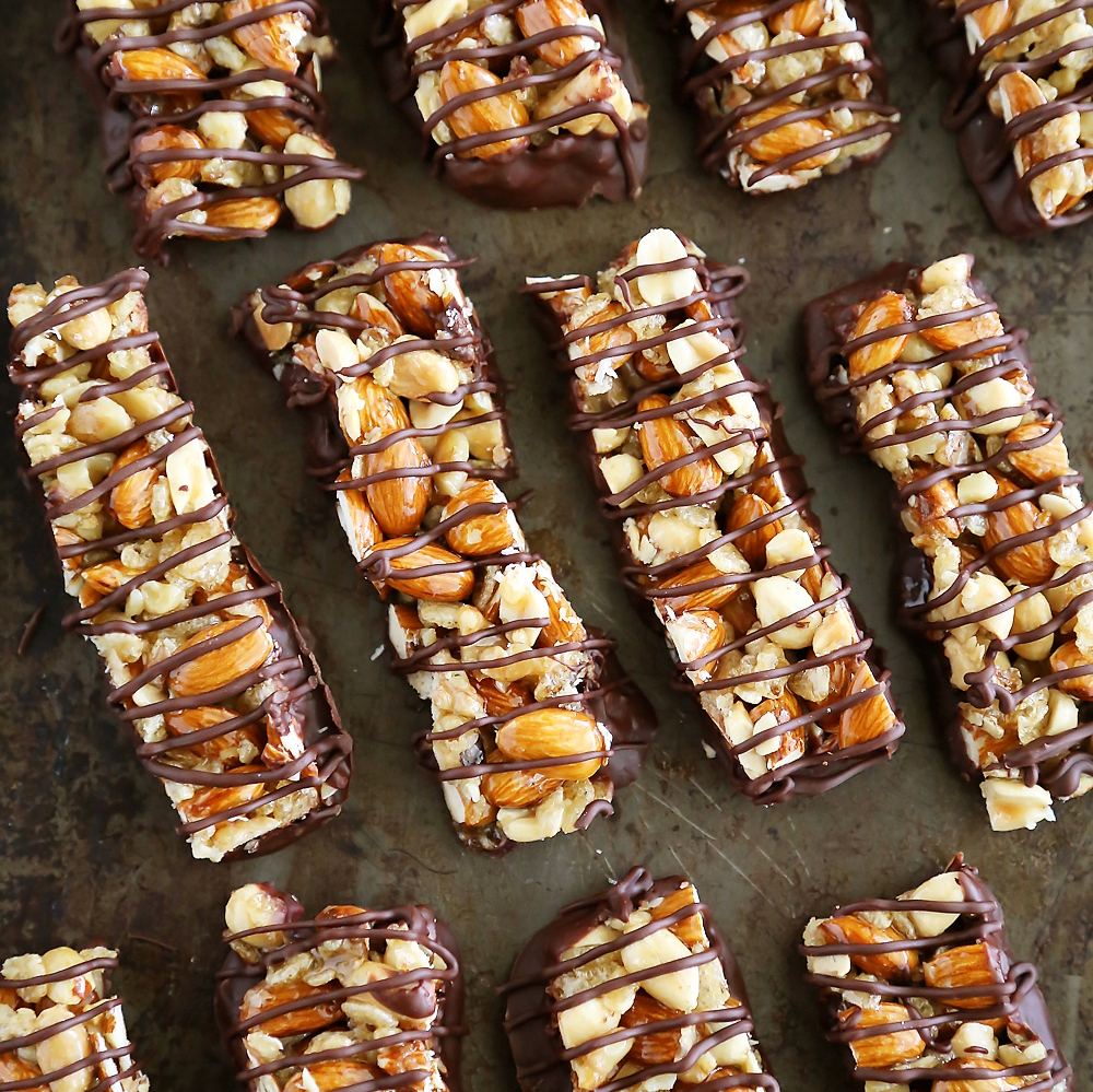 No-Bake Dark Chocolate & Sea Salt Nut Bars