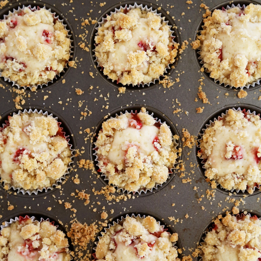 Strawberry Coffee Cake Muffins