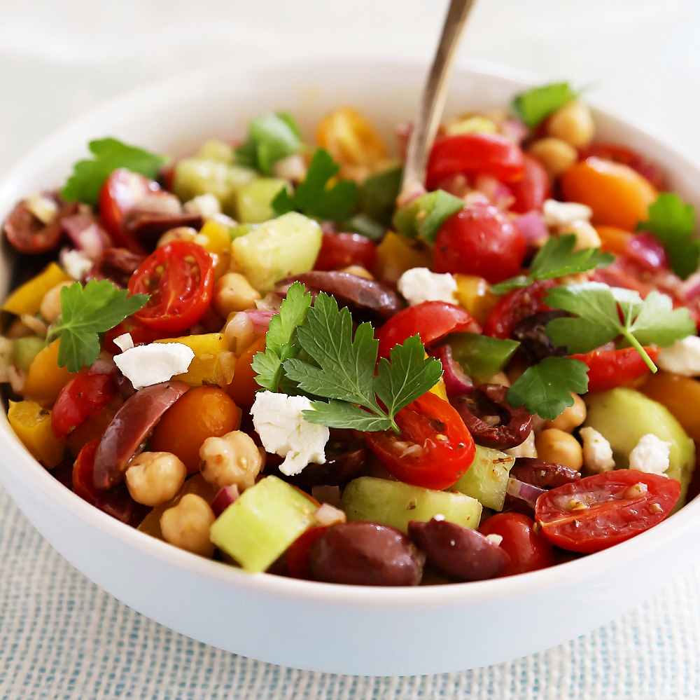 Chopped Chickpea Greek Salad