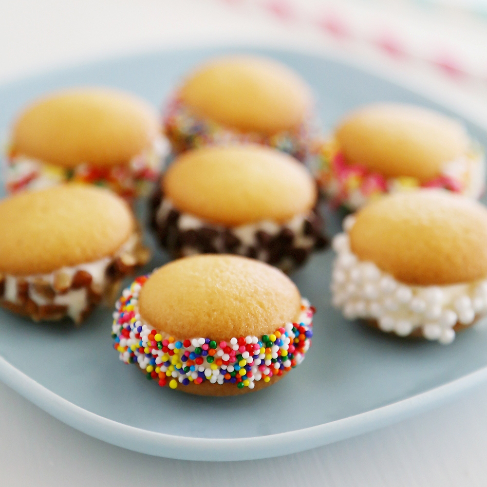 Mini Vanilla Wafer Ice Cream Sandwiches