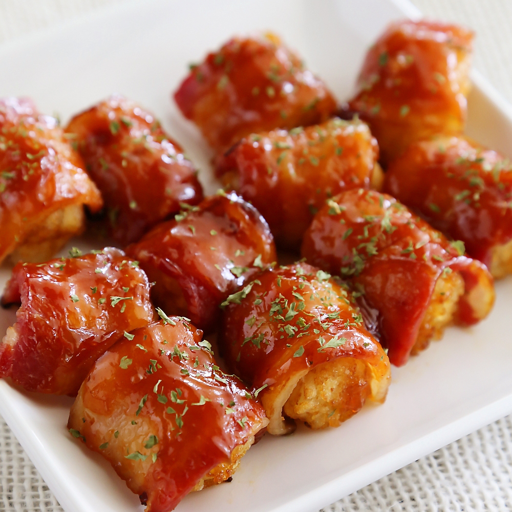 BBQ Bacon Wrapped Tater Tot Bites