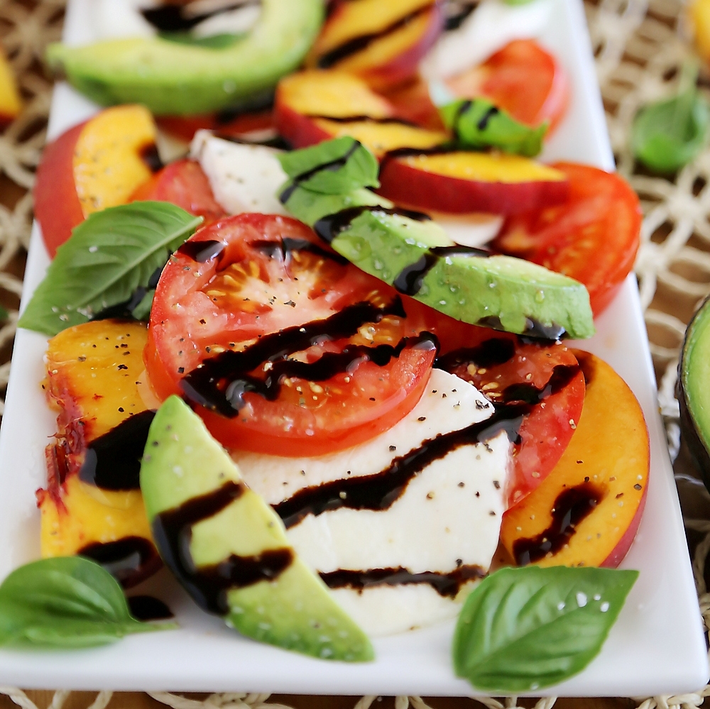 Peach and Avocado Caprese Salad