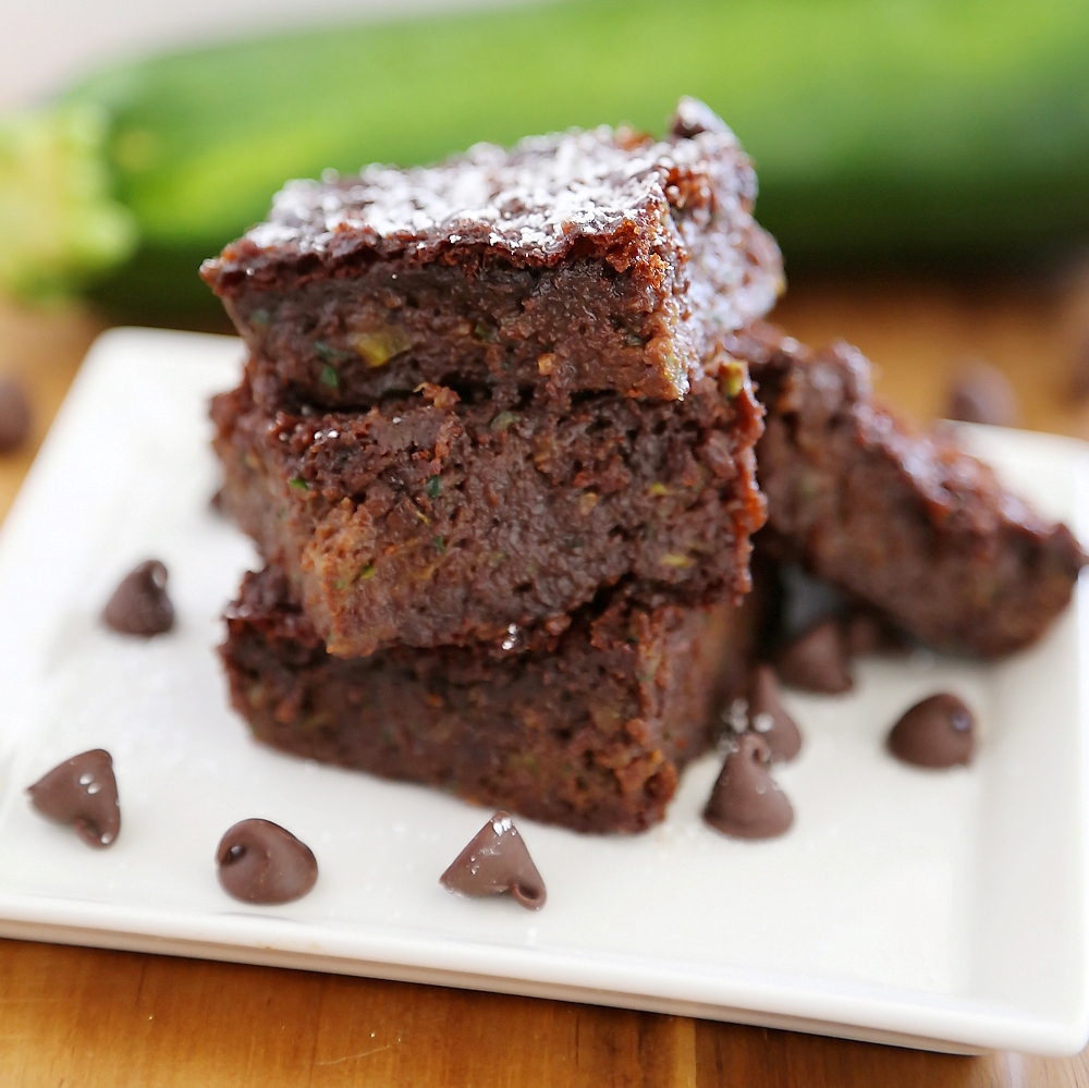 Flourless Zucchini Chocolate Brownies