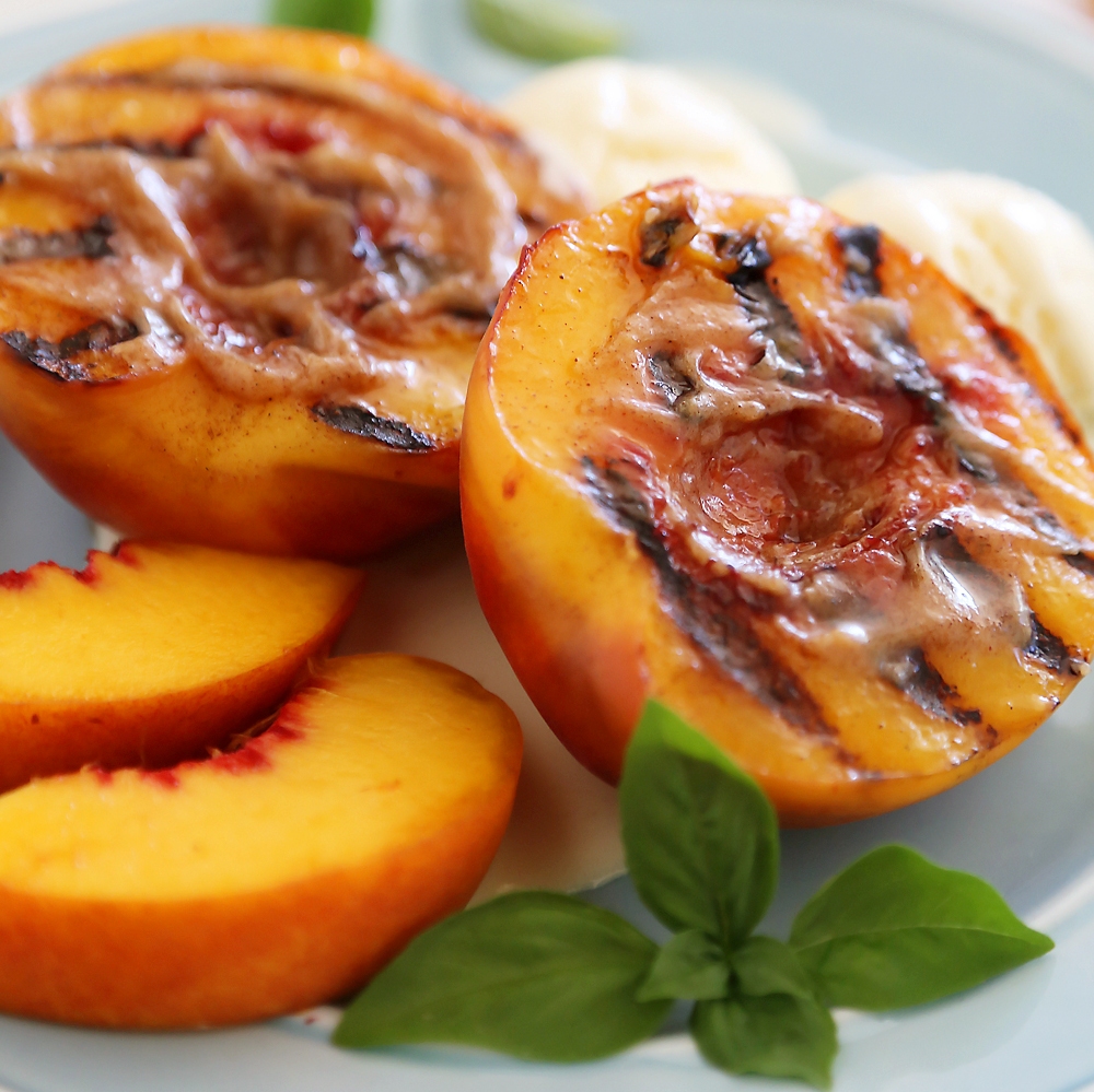Grilled Peaches with Cinnamon-Sugar Butter