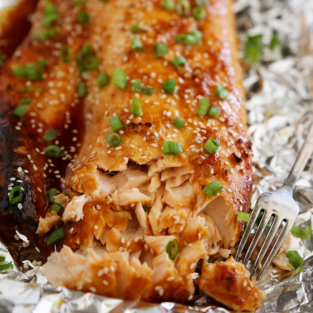 Honey-Soy Asian Salmon in Foil