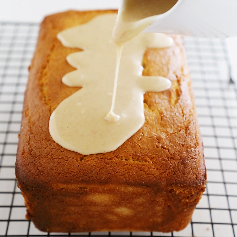 Vanilla Ricotta Pound Cake with Maple Glaze